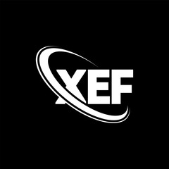 XEF logo. XEF letter. XEF letter logo design. Initials XEF logo linked with circle and uppercase monogram logo. XEF typography for technology, business and real estate brand.