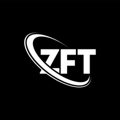 ZFT logo. ZFT letter. ZFT letter logo design. Initials ZFT logo linked with circle and uppercase monogram logo. ZFT typography for technology, business and real estate brand.