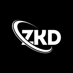 ZKD logo. ZKD letter. ZKD letter logo design. Initials ZKD logo linked with circle and uppercase monogram logo. ZKD typography for technology, business and real estate brand.