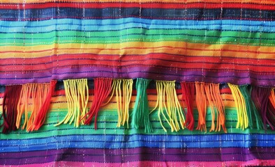 rainbow Mexican Serape blanket texture background Generative AI