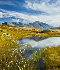 namenloser See, Rondslottet, Storronden, Rondane Nationalpark, Oppland, Norwegen