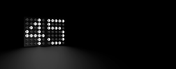 Scheinwerfer-Anzeige zeigt die Zahl 45 © blobbotronic