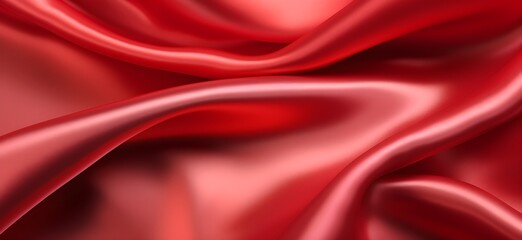 Obraz premium Bright red maroon silk fabric background, view from above. Smooth elegant colorful silk or satin shining luxury cloth texture can use as abstract background banner wallpaper with copy space, close-up
