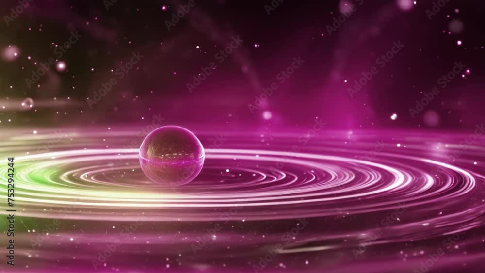 Wall mural blue nebula with stars and the planet on the foreground