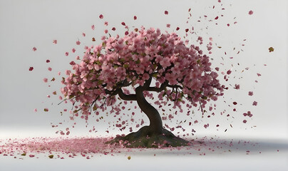 Cherry blossom on a light background