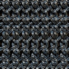 Obraz premium Chain Mail Seamless Pattern, Chain Armour Hauberk Tile Background, Medieval Knight Chainmail Endless Texture