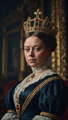 Realistic Portrait of Queen Victoria Queen of the United Kingdom of Great Britain and Ireland 