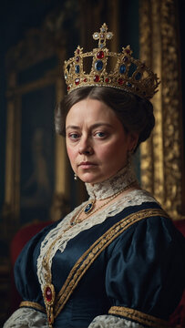 Realistic Portrait of Queen Victoria Queen of the United Kingdom of Great Britain and Ireland 
