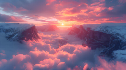 Sunset over the mountains