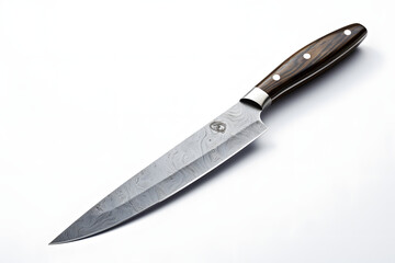 Fototapeta premium Kitchen knife white backgrounb, kitchen knife for cooking, knife, long knife