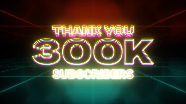 300k Subscribers animation retro background