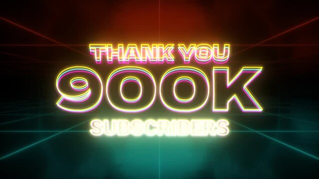 900k Subscribers animation retro background
