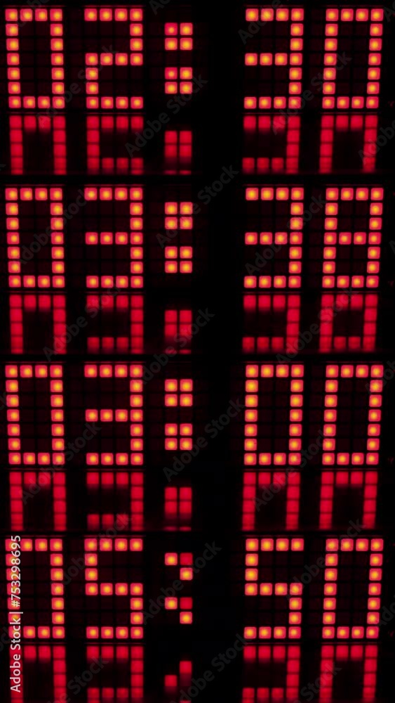Poster counting numbers, time and code information in vertical
