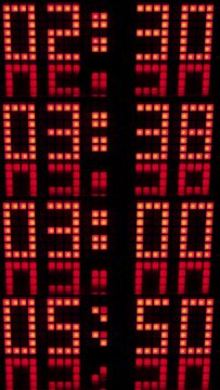 counting numbers, time and code information in vertical