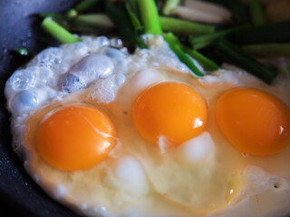 Frying Sunny Side Up Eggs in a Skillet