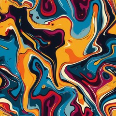 Obraz premium Seamless Abstract colorful swirl pattern, combining vibrant hues and fluid shapes, illustrating creativity and energy. Concept of art, abstraction, and dynamism. 