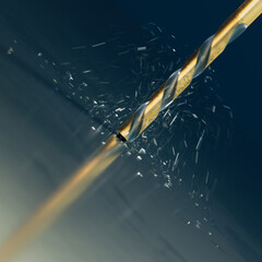 Dynamic Close-Up of High-Speed Drill Bit Precisely Cutting Metal
