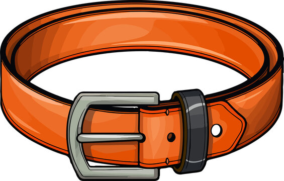 orange belt with silver buckle clip art preview