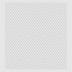 Metallic black mesh on a white background. Geometric texture. Interlaced wavy lines. Monochrome linear waves fence. Vector illustration.