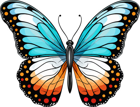 butterfly illustration isolated on transparent background. 
