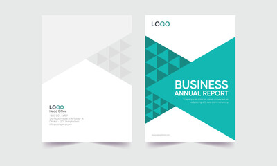 annual report cover geometric background. editorial cover layout. brochure cover layout. print