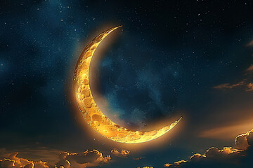 Obraz na płótnie Canvas ramadan Kareem, Ramadan crescent moon 
