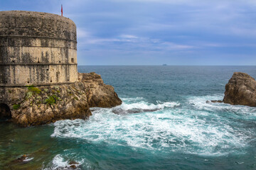 Dubrovnik - widok na morze adriatyckie - obrazy, fototapety, plakaty