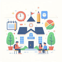school counseling guidance concept in flat design