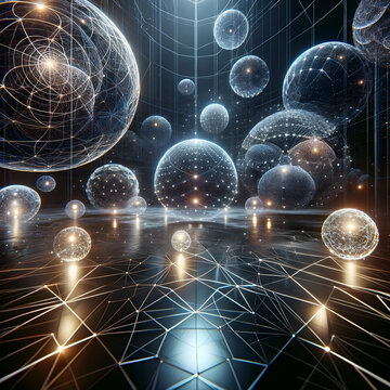 A conceptual visualization of a quantum multidimensional universe.