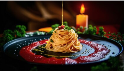 Spaghetti - Espaguete molho vermelho - obrazy, fototapety, plakaty