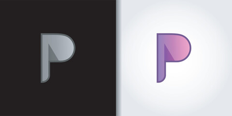 simple modern letter p logo set