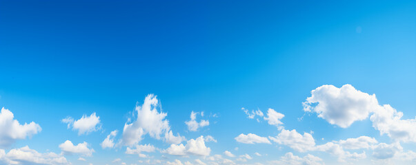 Blue sky with white clouds. Cloudscape panorama