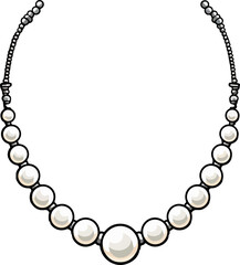 necklace illustration isolated on transparent background. 