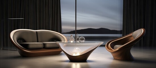 Interior design with contemporary furniture