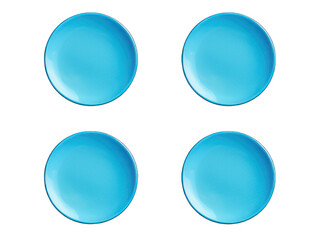 Set of blue round blank circle isolated on transparent background, transparency image, removed background