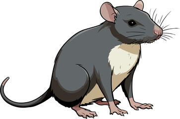 rat illustration isolated on transparent background. 
