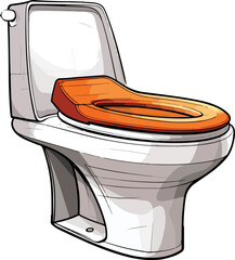 toilet vector illustration isolated on transparent background. 
