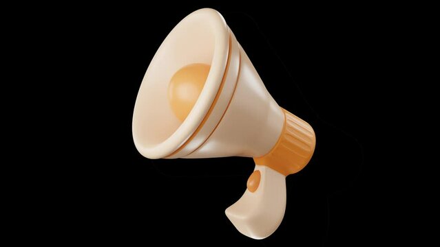 Megaphone with coins outside 3D moving in mid air