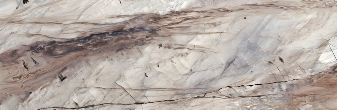 Light gray beige yellow ochre aged shabby cliff face divided by huge cracks and layers. Coarse rough gray stone or rock texture of mountains, Background banner and copy space for text on theme geology