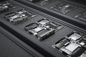 High-Precision Electronic Circuit Board Detail with Components