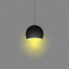 Ceiling lamps on a transparent background. vector illustration. Hanging modern lamp vector design illustration isolated on a transparent background