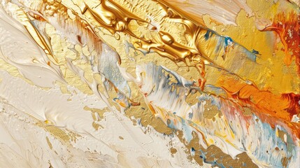 Abstract art prints Abstract art print, gold material. Freehand oil painting on canvas. brush strokes of paint Modern art.