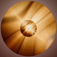 Exquisite Golden Percussion Cymbal with Textured Gradient Backdrop