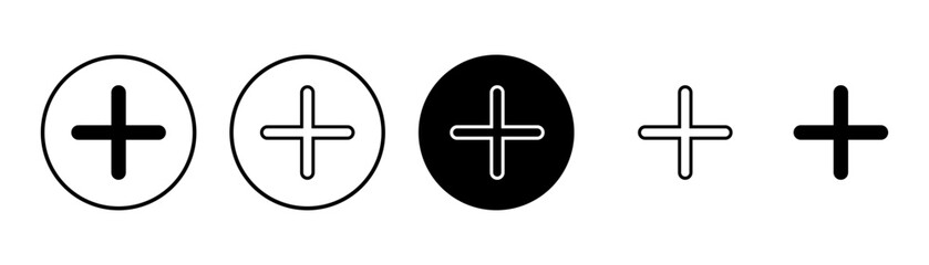 Obraz premium Plus Icon vector isolated on white background. Add plus icon. Addition sign. Medical Plus icon