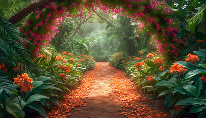 Obraz premium Garden with Enchanted atmosphere, National Garden Month, May 