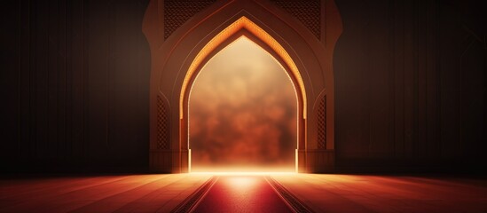 Islamic festival background with blurred arch door effect