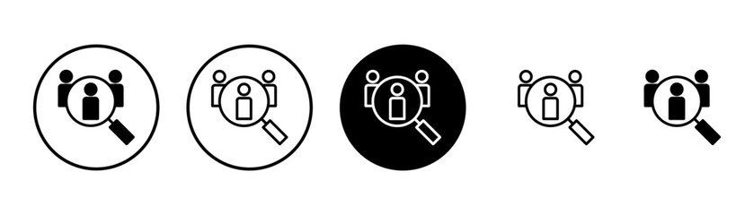 Hiring icon vector isolated on white background. Human resources concept. Recruitment. Search job vacancy icon. Hire. Find people icon