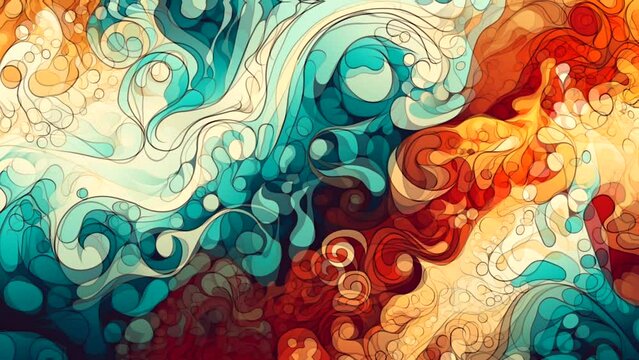 Multicolored morphing liquid paint abstract background animated video