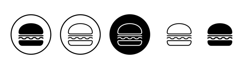 Hamburger icon vector isolated on white background. Burger and hamburger icon. Fast food vector icon