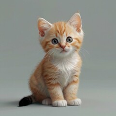 Obraz premium Cute cat pets, animal kittens photo studio.